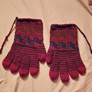 Colorful Knit Gloves with Pattern